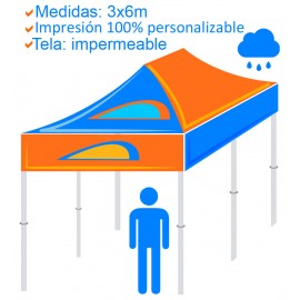 Carpa Personalizada Plegable 3x6m - Tela impermeable