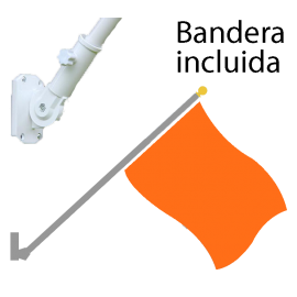 Mástil de pared estándar con bandera incluida