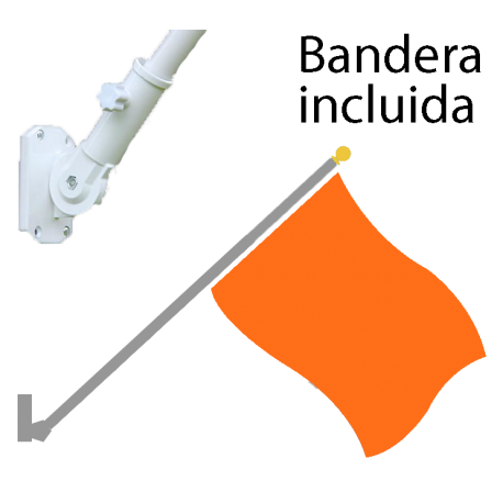 Mástil de pared estándar con bandera incluida