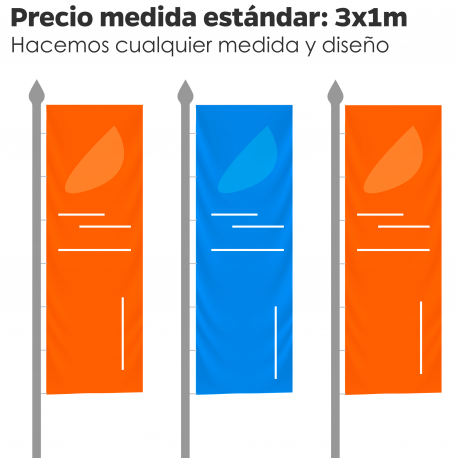 Bandera Vertical Publicitaria para mástiles con brazo potencia